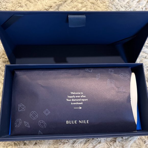 Blue Nile Marquise & Round Diamond 2 ct. tw. Ring w original box/papers! Size 5 - Picture 4 of 5